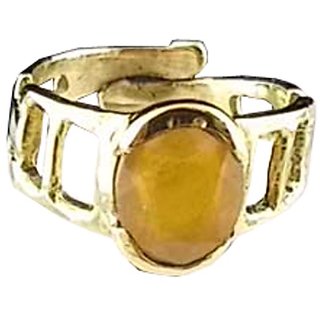 RS JEWELLERS Gemstones 6.01 Ratti Natural Certified Yellow Sapphire Pukhraj Gemstone Panchdhatu Ring ,Pukhraj Birthstone RS JEWELLERS Gemstones 6.01 Ratti Natural Certified Yellow Sapphire Pukhraj Gemstone Panchdhatu Ring ,Pukhraj Birthstone