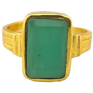                       RS Jewellers Certified Emerald Panna 5.26 Carat Panchdhatu Gold Plating Astrological Ring for Men  Women                                              