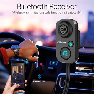 Portronics AUTO 12 in-Car Bluetooth Receiver for Handsfree Calling, Music System, Supports...