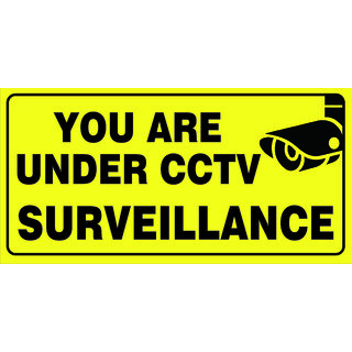 CCTV Camera Surveillance Sticker Size (12 X 6 Inch) (Pack of 3) CCTV Camera Surveillance Sticker Size (12 X 6 Inch) (Pack of 3)