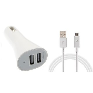 Dual USB Car Charger Free Micro USB Charging Cable CODEQH-3640