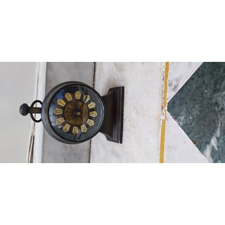                       Gola International 3 inch Dial Size Black Trophy with Backside Globe Design Table Clock                                              