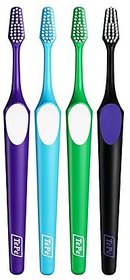 Tepe Soft Toothbrush Pack Of 4 (Purple, Blue,Green,Black)Efficient Cleaning (With one Free Travel Pouch)