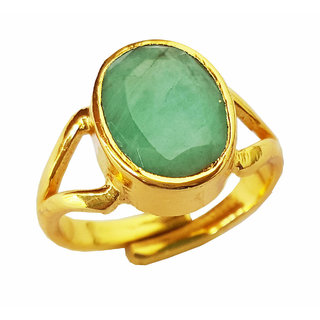                       RS Jewellers Certified Emerald Panna 4.13 Carat Panchdhatu Gold Plating Astrological Ring for Men  Women                                              