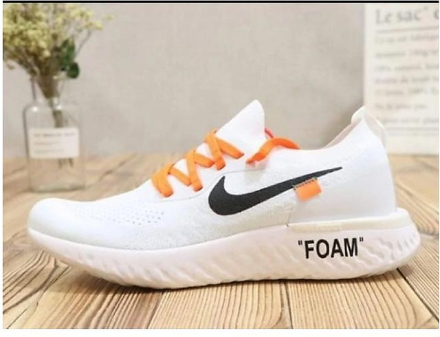 Nike epic react flyknit hotsell off white