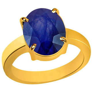                       RS JEWELLERS Gemstones 5.55 Ratti Natural Certified BLUE SAPPHIRE neelam Gemstone Panchdhatu Ring , Birthstone Astrology                                              