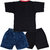 Boys Party(Festive) T-shirt Jeans, Shorts  (Black)