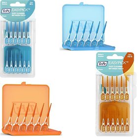 Tepe Easy Pick Pack Of 2 XS/S Orange (36Pcs)  M/L Blue (36Pcs) (With One Free Travel Pouch)