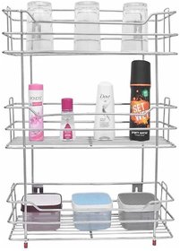 Stainless Steel pull out Multi Purpose Storage Rack Kitchen, Bathroom Shelves and Racks, Wall Mounted Rack for Home