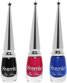 Kremlin BRS Liquid Eyeliner (BLACK, BLUE, DARK PINK)-6 ml (Set of 3)