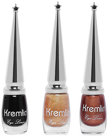 Kremlin BRS Liquid Eyeliner (BLACK, COPPER, GOLDEN)-6 ml (Set of 3)