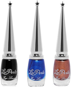 La Perla BRS Liquid Eyeliner (BLACK, BLUE, COPPER)-6 ml (Set of 3)