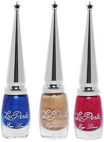 La Perla BRS Liquid Eyeliner (BLUE, DARK PINK, GOLDEN)-6 ml (Set of 3)