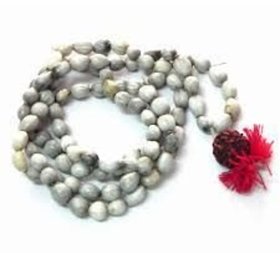 Jinanshi FashionVaijanti Prayer Rosary Mala 108+1 Beads Mala For Jaap and Wearing.(43 x 1.5 x 1 CM) Grey.