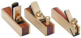 Micro Mini Brass Hand Plane Set Wood Finish Planer Hobby Craft Set of 3 pc