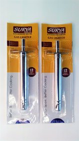 Surya Gas Lighter Stainless Steel Gas Lighter -- Set of 2