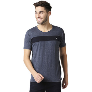                       RAGWAY Cotton Blend Navy Pattern T-Shirt                                              