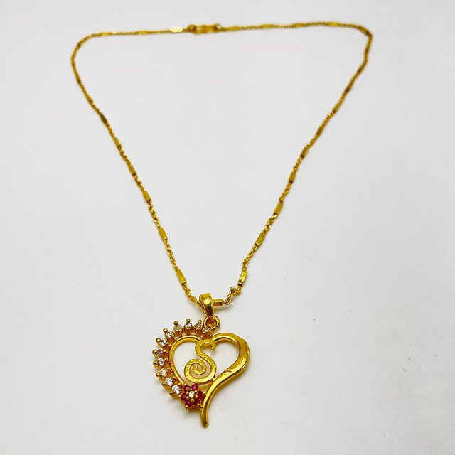 Buy S Letter Locket Pendants Alphabet Name Gold Plated Alloy New Model Design With 19 Inch Chain For Girls Gold Plated Alloy Online 269 From Shopclues