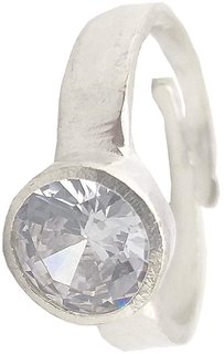 RS GEMSEXPORT Certified Zircon 5.11 RATTI Bold Silver Ring for Men  Women