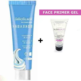 Salicylic Ice Cream Mask Ultra Cleaning, Brighton  White 120 ml  Face Primer Gel Makeup Kit - 40 ml