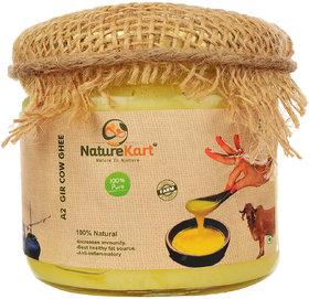 NatureKart Gir Cow Ghee (A-2) 250 ml l 226 Gms (Glass Jar)