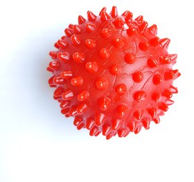 THE PAWXI Rubber Dog Spike ball, Dog Teething Toy (Size-2.75 Inch, Color-Red)
