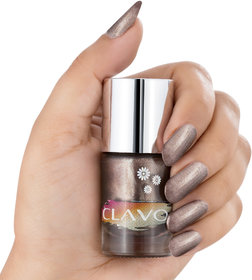 Clavo Free from 5 harmful chemicals and Long lasting Nail Polish for girls  Women (SMOKEY GREY)