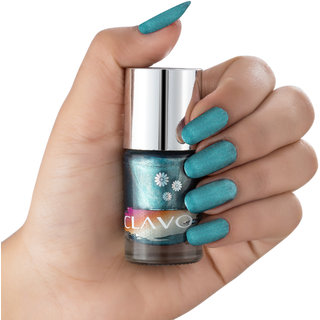                       Clavo Free from 5 harmful chemicals and Long lasting Nail Polish for girls  Women (TEAL)                                              