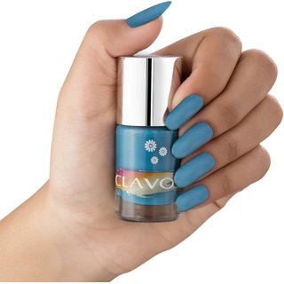 Clavo Free from 5 harmful chemicals and Long lasting Nail Polish for girls  Women (TRUE BLUE)
