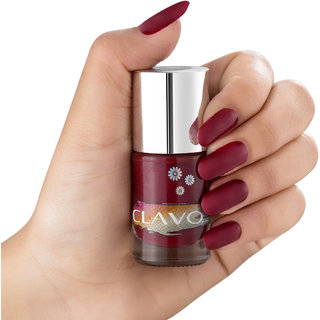 Clavo Free from 5 harmful chemicals and Long lasting Nail Polish for girls  Women (GARNET)