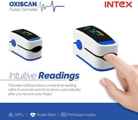 Intex oxisure oximeter with 100 accurate and precise results and medically approved branded product