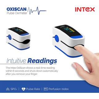 Intex oxisure oximeter with 100 accurate and precise results and medically approved branded product