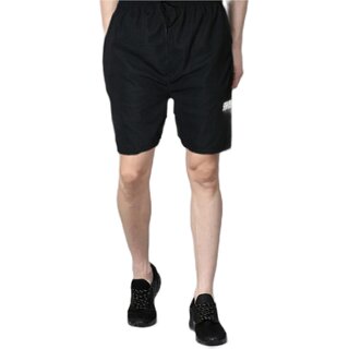 VANTAR Solid Men Black Gym Shorts