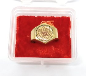 Ashtadhatu Gold Shree Yantra Ring For Men And Woman In Size 14  For  Health, Wealth And Prosperity