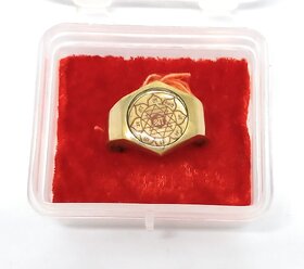 Ashtadhatu Gold Shree Yantra Ring For Men And Woman In Size 24  For  Health, Wealth And Prosperity