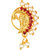Vighnaharta Gold Plated Red Stone with Peals Alloy Maharashtrian Nath Nathiya./ Nose Pin for women VFJ1006NTH-Press