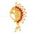 Vighnaharta Gold Plated Red Stone with Peals Alloy Maharashtrian Nath Nathiya./ Nose Pin for women VFJ1006NTH-Press