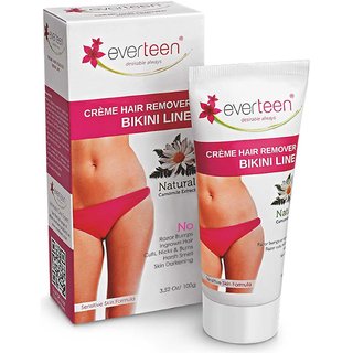 everteen Bikini Line Hair Remover Creme - Natural for Women  1 Pack (100gm)