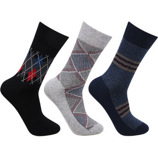                       Bonjour Men's Formal Full Length Business/ Office Socks - Pack Of 3                                              