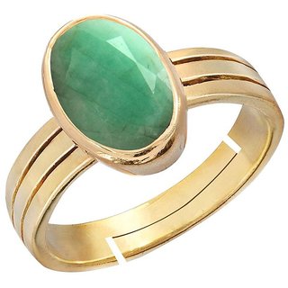 RS Jewellers Certified Emerald Panna 5.05 Carat Panchdhatu Gold Plating Astrological Ring for Men Women RS Jewellers Certified Emerald Panna 5.05 Carat Panchdhatu Gold Plating Astrological Ring for Men Women