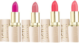 Lotus up Makeup Pure Matte Lip Color Multicolor Shades (pack of 4 different shades)