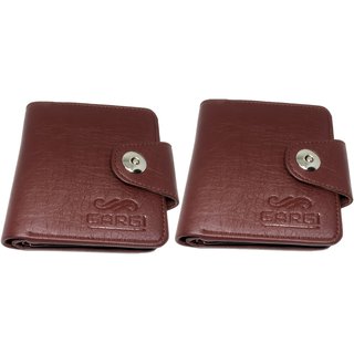                       GARGI Men Brown Artificial Leather Wallet (Combo offer)                                              