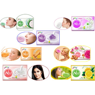 Mega Combo 7 piece different Godrej No1 Bathing Soap Lavender Sandal Lime Jasmine Coconut Kesar Rosewater 100gm x 7