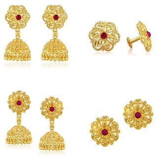                       luv fashion Tradtional 1gm jumkhi gold n micron plated combo.                                              