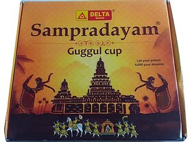 Delta Sambradayam Real Cup Sambrani Dhoop - Pack of 6 Packets (1 Packet 12 Pices x 6 72 Pices )