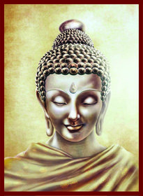 Style UR Home - Lord Buddha Wall Art Print- 18  X 12 - Vinyl Non Tearable High Quality Printed Poster.