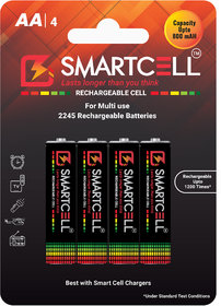 Smartcell AA Ni-MH Rechargeable Battery 800mAH Pack of 4