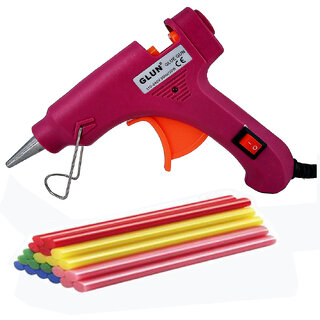                       bandook 20W With 10 Fluorescent Glue Sticks Hot Melt Glue Gun Dodger Red Color                                              