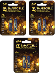 Smartcell 1.5V AAA Non-Rechargeable Alkaline Premium Series Battery Pack of 6