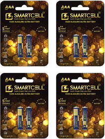 Smartcell 1.5V AAA Non-Rechargeable Alkaline Premium Series Battery Pack of 8